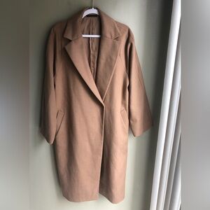 Uniqlo Women's Wool Coat Camel Size: L
